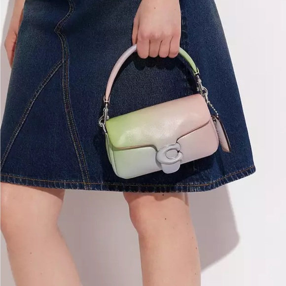 NWT! Coach Pillow Ombré Pale Pistachio multi Tabby 18 shoulder handbag Leather - Picture 4 of 8